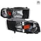Spec-D Tuning 94-01 Dodge Ram Crystal Housing LED Headlights Black 2LH-RAM94JM-RS - alternate 1